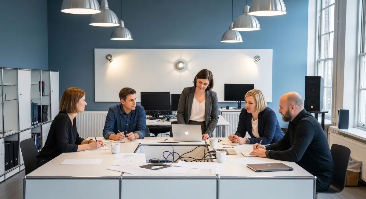 Table ronde de jeunes professionnels discutant de la sélection de campagnes de financement participatif
